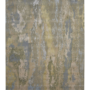 Tapis artisanal Pahadiya en laine nuageuse, tapis texturé abstrait de qualité supérieure à poils ras pour salons modernes - Product Image 1