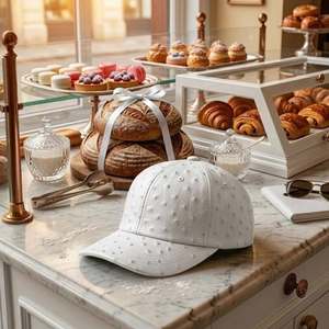 Ostrich Texture Leather Baseball <b>Cap</b> 6-Panel Adjustable Solid Color Casual <b>Hat</b> for Adults 58-60CM - Product Image 2