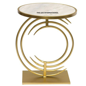 Magnifique table de salon pour la maison, l'hôtel, le restaurant, table d'appoint, design moderne plaqué or, métal - Product Image 1
