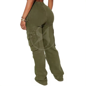 Cotton Breathable Wide Leg Women's <b>Jeans</b> Comfort Stretch Denim Ladies High Rise Women Denim Pants - Product Image 2