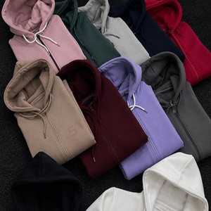 300GSM Cotton French Terry Winter Wear Heat-Transfer Printing Unisex Hooded Sweatshirt Regular Fit Solid Color Pullover Hoodies - Product Image 4