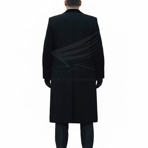 Manteau long pour homme de style luxueux, tissu en laine respirant, design classique, service OEM personnalisable, prix de gros pour l'exportation - Product Image 2