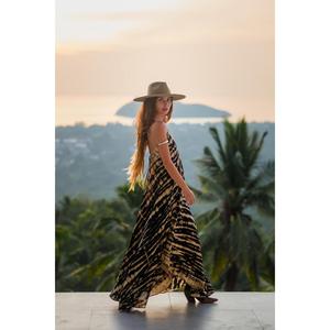Casual Black Beige Tie Dye Rayon Maxi <b>Dress</b> Women’s Sleeveless Spaghetti Strap Neck Flowy <b>Boho</b> Long <b>Summer</b> <b>Dress</b> - Product Image 4