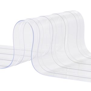 Tenda a Strisce in PVC Trasparente, Lunghezza 50 Piedi x Larghezza 8, Strisce in Plastica Nervata per Porte, Rotolo Grande per Congelatori, Garage e Porte - Product Image 6