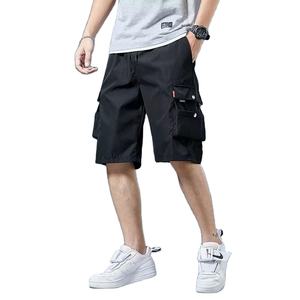 High Street Fashion Custom cargo Shorts En 100% Algodón Fleece And Puff Print Logo Cordón lavado pantalones cortos - Product Image 1