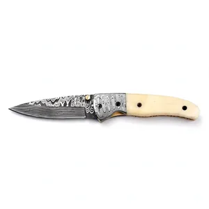 Couteau pliant à poignée neutre avec lame à motif tourbillonnant et accessoires décoratifs argentés pour équipement de camping en plein air et idée cadeau - Product Image 2