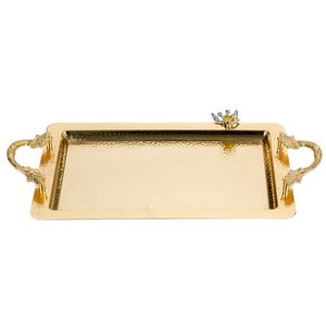 Plateau décoratif de luxe en cuivre, finition martelée en laiton, fait main, pour la cuisine moderne, la maison, l'hôtel, la décoration de restaurant - Product Image 2