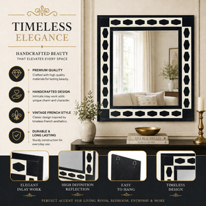 Luxury Large Antique Decorative Wall <b>Mirror</b> | Vintage French Style Living Room Decor | Premium Handcrafted Home Accent <b>Mirror</b> - Product Image 5