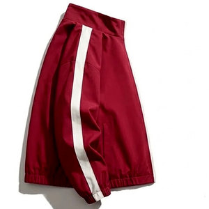 Best Quality Men's Reversible Color <b>Red</b> White Track <b>Jacket</b> Stand Collar Zipper Sporty Windbreaker <b>Jackets</b> - Product Image 3