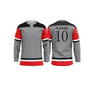 Camiseta de Hockey sobre Hielo de Alta Calidad, Camisetas Personalizadas para Equipos, Uniforme de Hockey Sublimado, Tejido Transpirable de Secado Rápido - Product Image 4