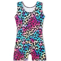 Justaucorps de gymnastique décontracté pour femme, imprimé léopard floral animalier, respirant, extensible, pour la danse et l'entraînement sportif, été