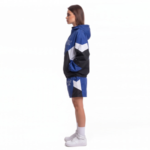 <b>Women</b> Printed Windbreaker Hooded Short Tracksuit <b>Lightweight</b> Waterproof Hooded <b>Jacket</b> Quick Dry <b>Women</b> Street Style Nylon Shorts - Product Image 3