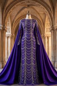 Vestido de noche negro de sirena con lentejuelas hechas a mano y abertura alta, vestido de gala de un solo hombro para alfombra roja, proveedor mayorista - Product Image 2