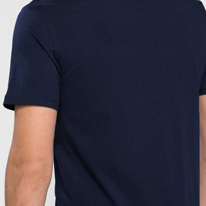 เสื้อยืดคอกลมแขนสั้นผู้ชาย สีกรมท่า ผ้าฝ้ายเจอร์ซีย์ ทรงปกติ สไตล์ลำลอง สีพื้น ทอแบบเรียบ - Product Image 5