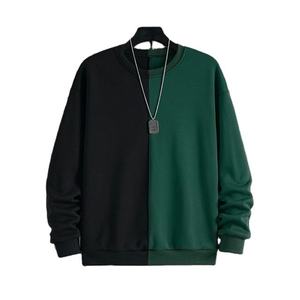Sudadera de Hombre con Bloques de Color, Cuello Redondo, Tejida, Manga Larga, para Otoño, Diseño Verde y Negro - Product Image 1