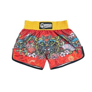 <b>Men</b> Muay Thai <b>Shorts</b> Satin No Gi Elastic Waist Drawstring Gym Lightweight Printed Training Colorful Top top <b>mens</b> muay thai - Product Image 5