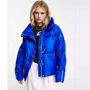 เสื้อแจ็คเก็ตผ้าแคนวาสแบบถักสำหรับผู้หญิง สไตล์ลำลองทันสมัยสำหรับฤดูหนาว มีฮู้ดและซิปยาว ซับในผ้าฝ้ายระบายอากาศได้ดี - Product Image 1