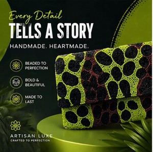 Eleva tu estilo con este bolso de mano con cuentas hecho a mano. Un bolso de noche de diseño audaz y único, hecho con artesanía de primera calidad. - Product Image 4