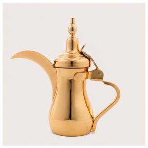 Vintage xGold Plated Arabic Coffee Dallah Pot Traditional Brass Middle Eastern <b>Teapot</b> for Home Hotel and Ramadan Majlis Decor - Product Image 3