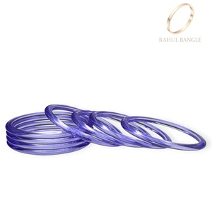 Modern Best Quality Purple Violet Jelly Kashmiri Acrylic Bangles Set Smooth Gloss Finish <b>Wedding</b> Wear Low Price Bangle Fashion - Product Image 1