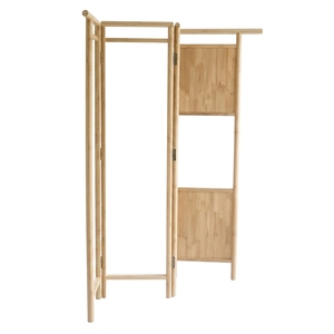 Foldable Teak Standing Coat Hanger Multi <b>Shelf</b> Wooden Clothes Rack Garment Organizer <b>Bedroom</b> Home Decor Storage Rack - Product Image 1