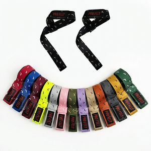 Sangles de musculation en nylon à motif imprimé par sublimation personnalisées, sangles de soutien lourds pour la musculation, l'haltérophilie et l'entraînement - Product Image 1