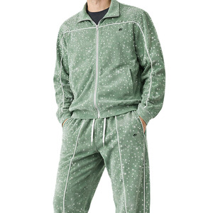 Y2K Men's Custom Rhinestone Velour Hoodies Jogger Tracksuit Sets Zip Up Streetwear Private <b>Label</b> Bulk Supplier - Product Image 4