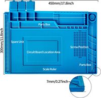 Tapis de réparation antistatique en silicone S160 résistant à la chaleur pour pièces de téléphone portable, carte mère d'ordinateur portable, microscope pour réparation mobile