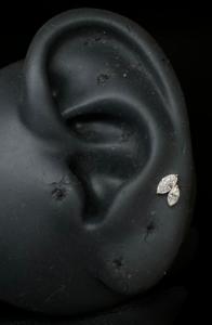 Floral Lab Grown Diamond <b>Stud</b> <b>Earring</b> In 14K Gold With Marquise Petal <b>Helix</b> Design - Product Image 5