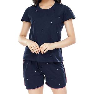 Ensemble décontracté 2 pièces été 2026 pour femme : T-shirt à manches courtes col rond et short 100 % coton respirant - Product Image 1