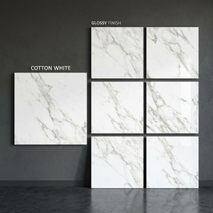 Azulejos de porcelana alemanes Satuario de 800x800 mm, azulejos brillantes de 80x80 cm, azulejos de cerámica para pared y suelo con efecto mármol Carrara, azulejos vitrificados de Foshan. - Product Image 3