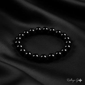 Wholesale Handcrafted Natural Black Tourmaline <b>Beaded</b> <b>Bracelet</b> Black Tourmaline Shield Crystal <b>Bracelet</b> for Healing - Product Image 4