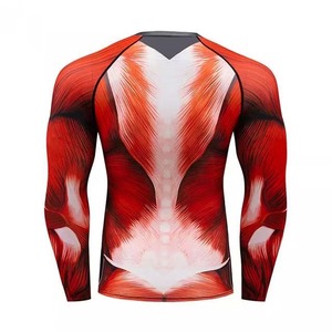 For Adult Men's MMA Jiu Jitsu Rashguard Quick Dry Long Sleeve Spandex/Nylon Training T-<b>Shirts</b> <b>Boxing</b> KickBoxing BJJ Muay - Product Image 3