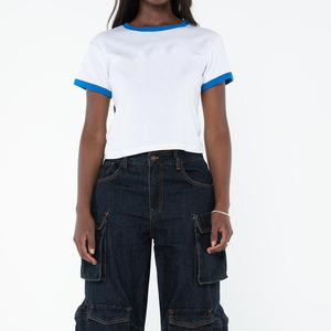 <b>Top</b> Quality Casual Wear Women's T-Shirts Latest Designs Lightweight Women's <b>Cropped</b> T-Shirts for Sale Wholesale High Quality - Product Image 1