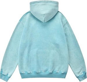 Sweat à capuche oversize pour homme, effet délavé, doublure polaire thermique 350 GSM, coupe-vent, streetwear hiver, intérieur doux, épaules tombantes, décontracté - Product Image 3