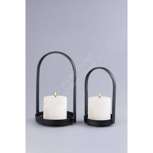 Ensemble de porte-bougies décoratifs en métal, 2 pièces - Design moderne, fabrication artisanale, fournitures pour événements de Pâques et de Noël, décorations de table de haute qualité - Product Image 1