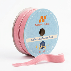 ริบบิ้นกำมะหยี่สีชมพูอ่อนขนาด 12 มม. แบบหน้าเดียว ม้วน 50 หลา สำหรับห่อของขวัญเทศกาลราคชบาบันธัน ตกแต่งราคี ขายส่ง ปรับแต่งได้ - Product Image 4