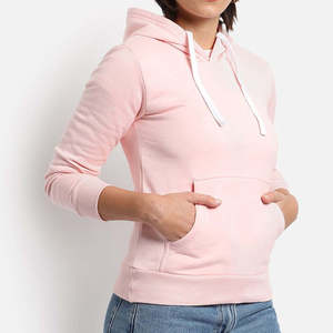Sudadera con Capucha Rosa para Mujer, Color Sólido, Manga Larga, Tejido de Algodón, Estilo Casual, para Otoño - Product Image 6