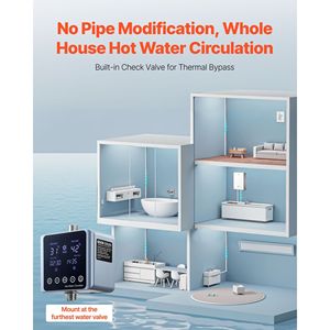 Kit Pompa Scaldabagno Elettrico Istantaneo Intelligente con Termostato, Timer e Schermo Digitale Integrato per Ricircolo Acqua Lavello - Product Image 4
