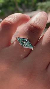 Women's Emerald Cut Gemstone Ring Bezel Setting Geometric Classic Style Engagement Ring - Product Image 5