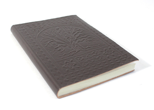 Handcrafted Handmade Recycled Cotton Paper With Tree Of Life Vintage Embossed Floral Design <b>Leather</b> Journal - Product Image 2