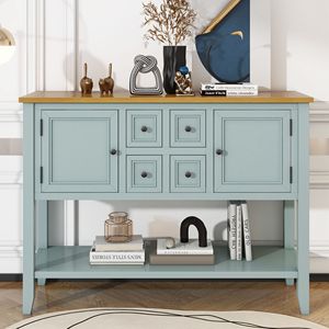 Cambridge Series Vintage Console <b>Table</b> with Ample Storage Four <b>Small</b> Drawers and Bottom Shelf for Living Rooms and Entrances - Product Image 2