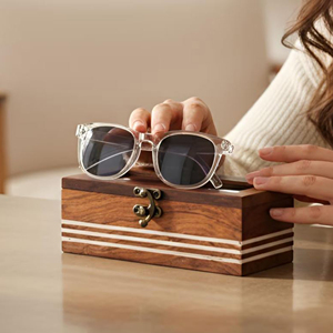 Estuche Organizador de Relojes de Madera con Forro de Terciopelo, Caja Expositora de Relojes de Madera con Cierre Magnético de AYAANS - Product Image 4
