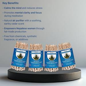 ชุดธูปเชือกต้นซีดาร์ทำด้วยมือของเนปาล4ชิ้นกลิ่นหอมของไม้หอมระเหยไส้ตะเกียงธรรมชาติ - Product Image 6