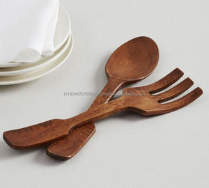 Juego de servidor y tenedor de ensalada de madera de alta calidad personalizado al por mayor para uso en la cocina directamente de la India - Product Image 5