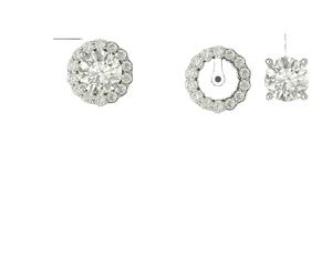 Pendientes de Diamantes SUPER FIT CUT LAB, Oro Sólido de 18 Quilates, Chapado en Rodio, Certificado IGI, para Uso Diario, Eventos Glamurosos, Fiestas, Regalos - Product Image 2