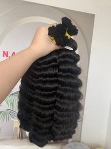 Extensiones de Cabello Camboyano Virgen al por Mayor - Cabello Natural Negro Rizado Profundo a Granel Sin Químicos - Product Image 2