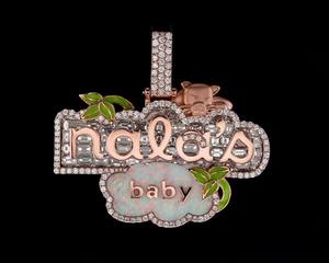 ตัวอักษรฟลอริด้าบอยส์ซาไนท์จี้เสน่ห์แบบเคลือบประกายระยิบระยับแบบกำหนดเองได้ฮิปฮอปโรเดียมชุบ925สีเงินเรืองแสงของขวัญสำหรับปาร์ตี้ยามค่ำคืน - Product Image 4