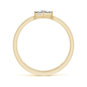 Anillo de Compromiso con Diamante Cultivado en Laboratorio, Corte Princesa, Certificado IGI, Banda Abierta Geométrica, Oro 10K 14K 18K, Plata 925 935 - Product Image 4