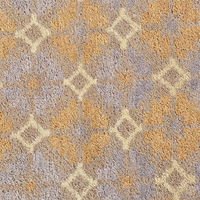 Tapis en laine épaisse tufté à la main gris doré Golden Mist, motif losanges moderne, écologique et antidérapant pour salon et hôtel